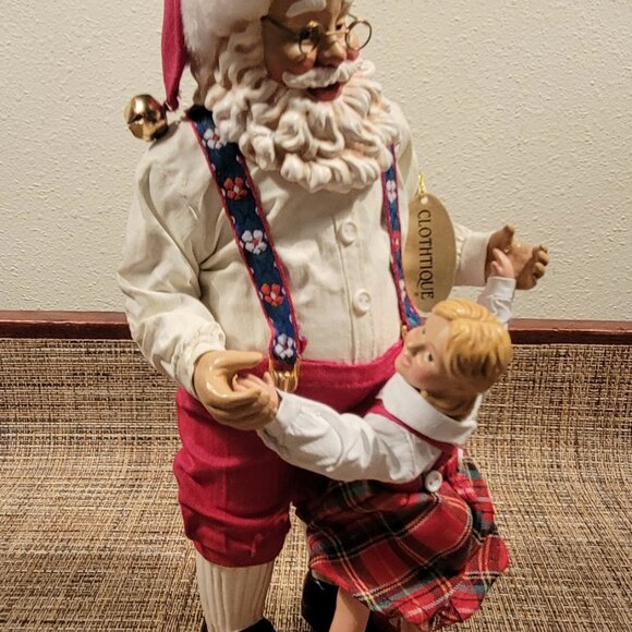 Clothtique Possible Dreams - Santa Claus Dancing with Girl -Christmas Dance - Picture 2 of 13